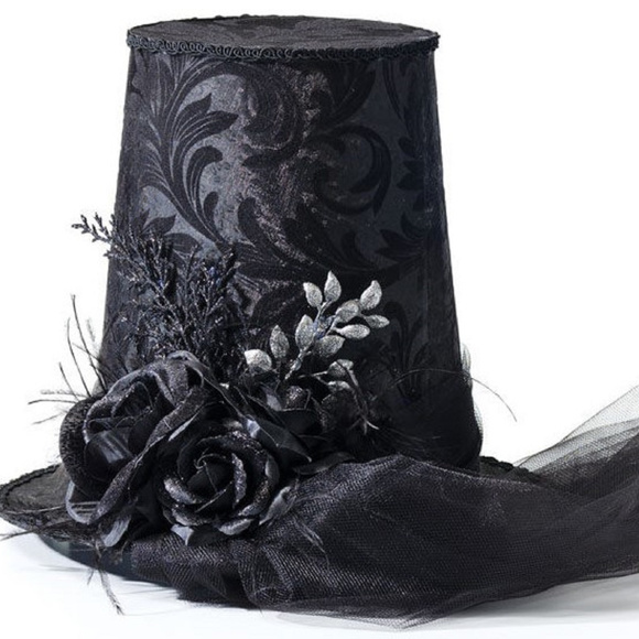 Halloween Black Damask Tapered Top Riding Hat NEW - Picture 1 of 3